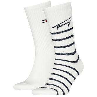 Tommy Hilfiger Strømper - 2-pak - Hvid/Navy