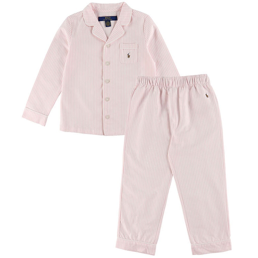 Polo Ralph Lauren Nattøj - Oxford - Bath Pink/White Striped