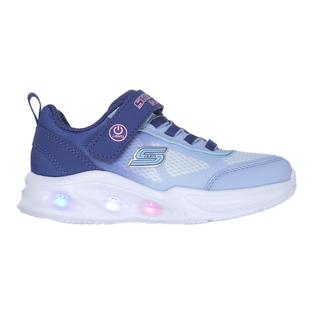 Skechers Sko m. Lys - Ombre Deluxe - Navy/Lyseblå