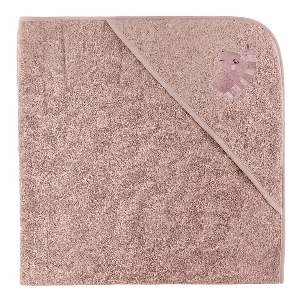 Nørgaard Madsens Babyhåndklæde - 100x100 cm - Rosa m. Enhjørning
