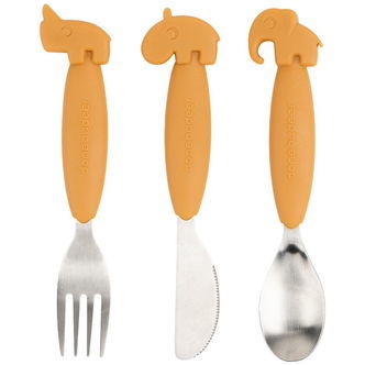 Done by Deer Bestiksæt - 3 Dele - Deer Friends Mustard