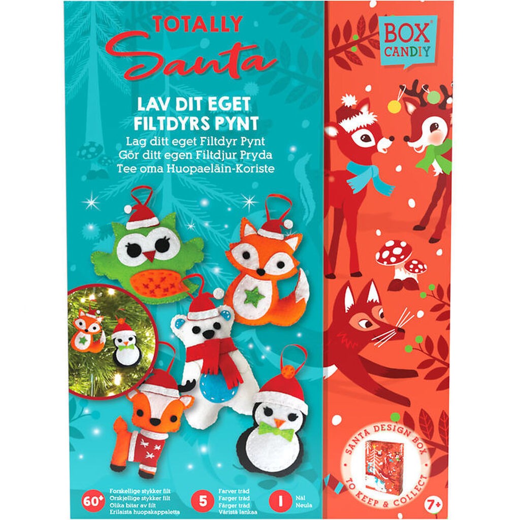 BOX CANDIY Kreasæt - Filtdyr-pynt - Totally Santa