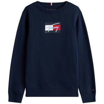 Tommy Hilfiger Sweatshirt - Script Flag - Dark Night Navy