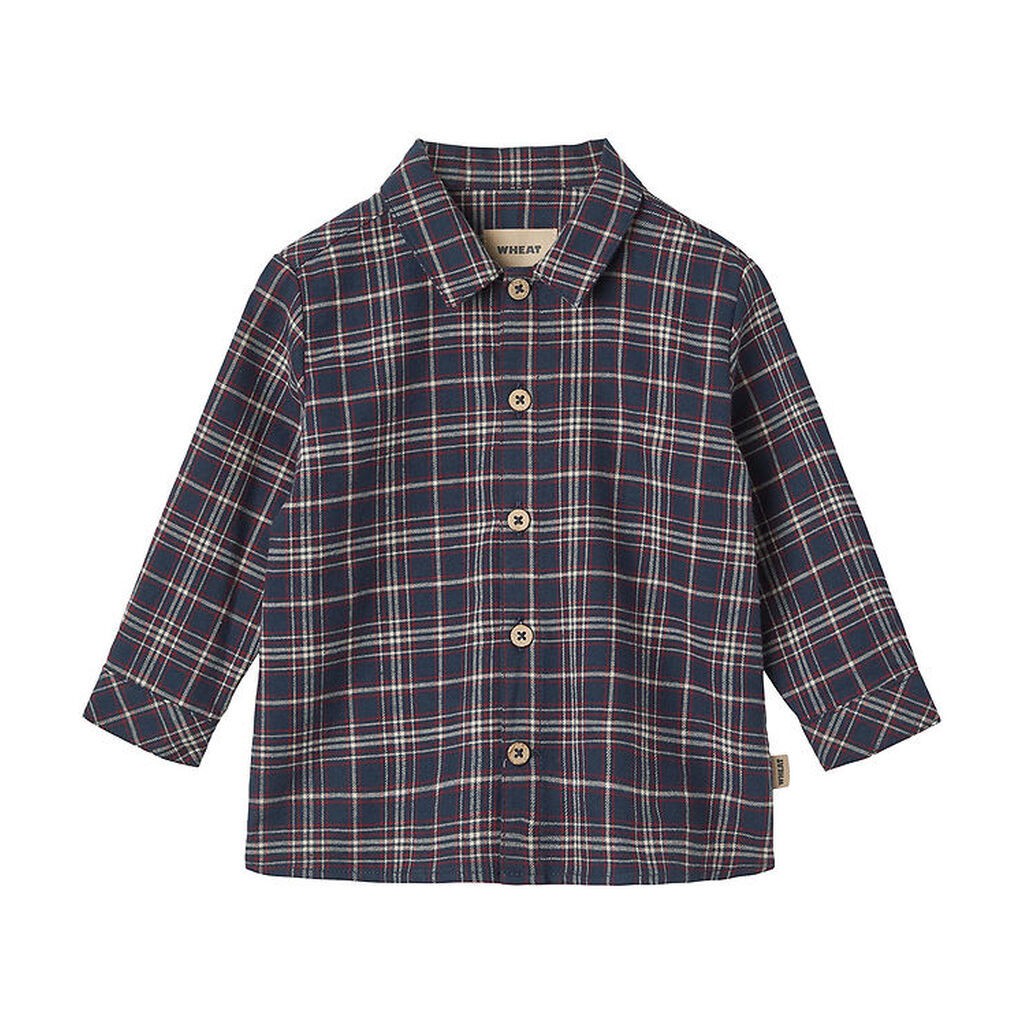 Wheat Skjorte - Oscar - Navy Check