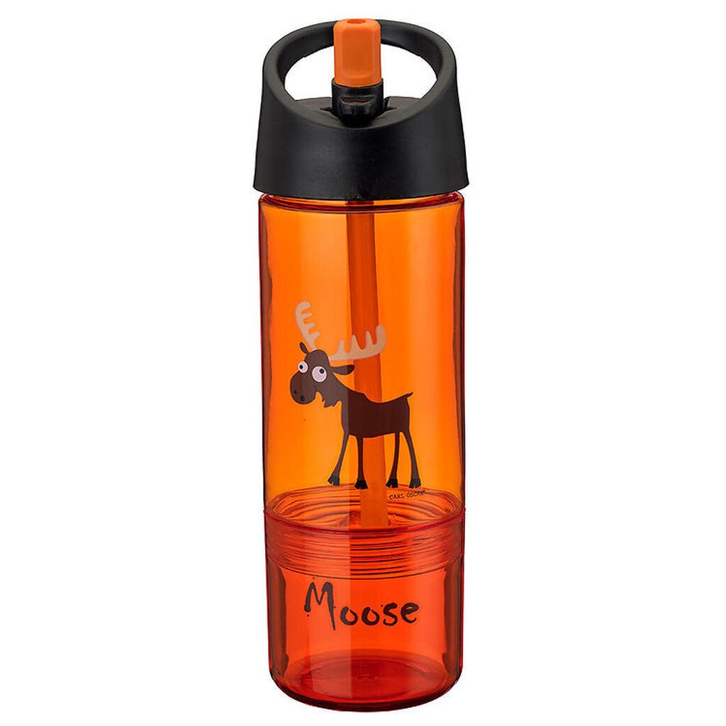 Carl Oscar Drikkedunk m. Sugerør - 2-i-1 - Orange m. Elg