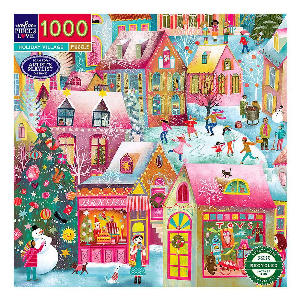 Eeboo Puslespil - 1000 brikker - Holiday Village