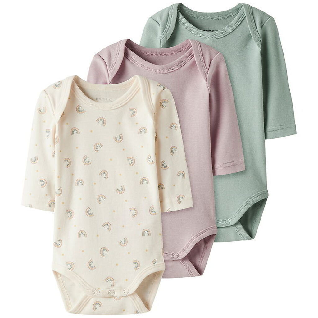 Name It Body - l/æ - 3-pak - Noos - NbfBody - Jet Stream/W/Burni