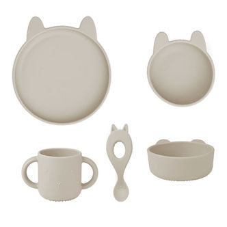 Liewoos Spisesæt - Silikone - Vivi - Rabbit Sandy