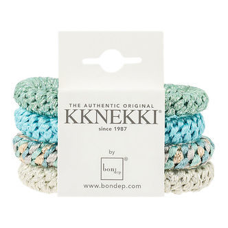 Kknekki Hårelastikker - 4-pak - Blå Glitter