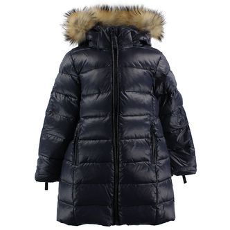 Ver de Terre Dunfrakke m. Pels - Navy