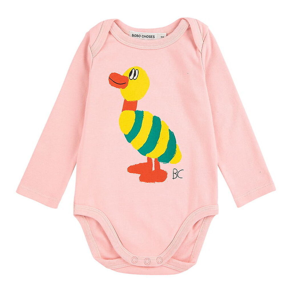 Bobo Choses Body l/æ - Stripped Duck - Light Pink