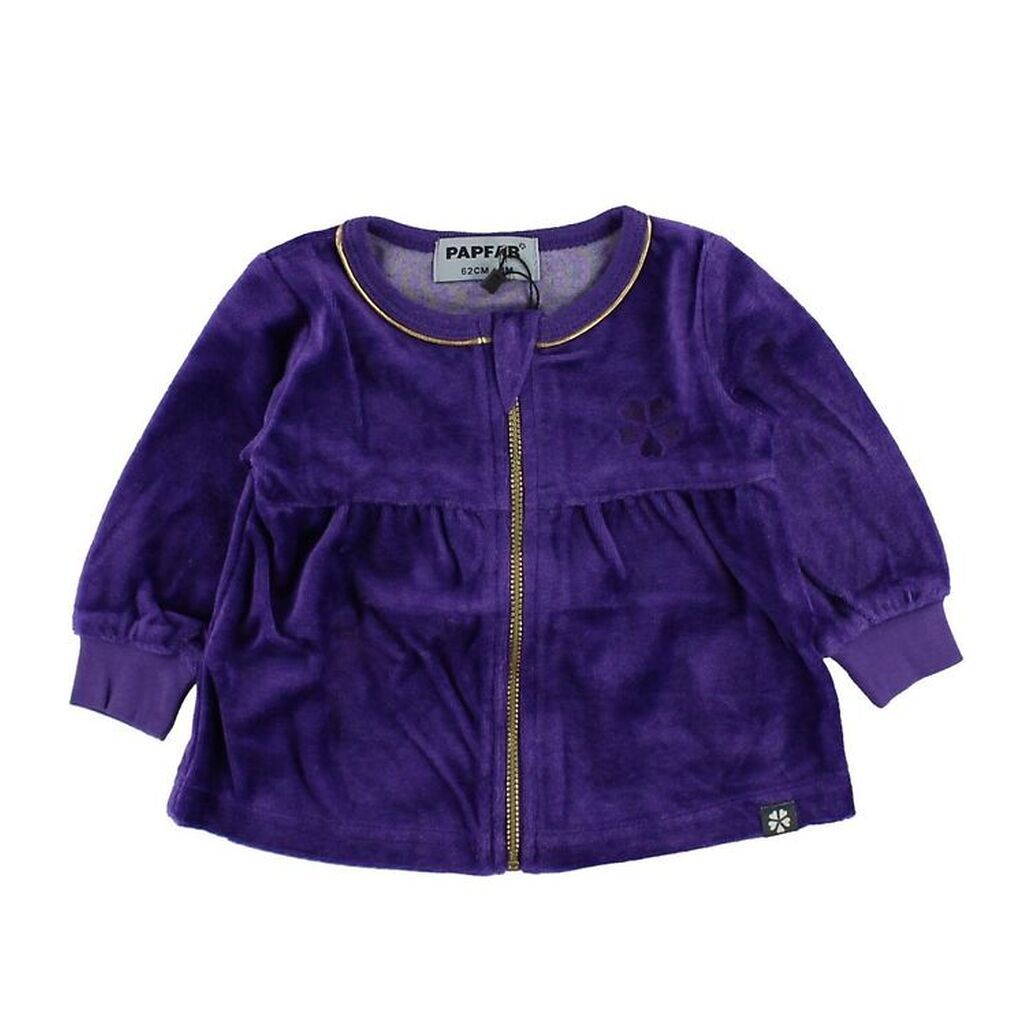 Papfar Velourcardigan - Lilla m. Guld