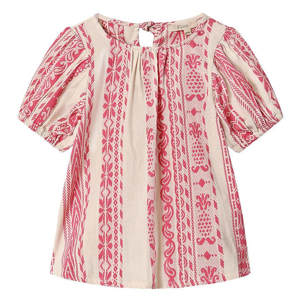Fliink Bluse - Addie - Cloud Dancer Pink Stripe