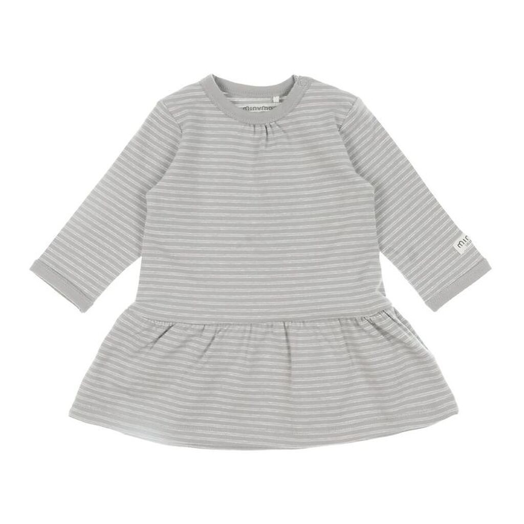 Minymo Kjole L/Æ - Grå m. Striber