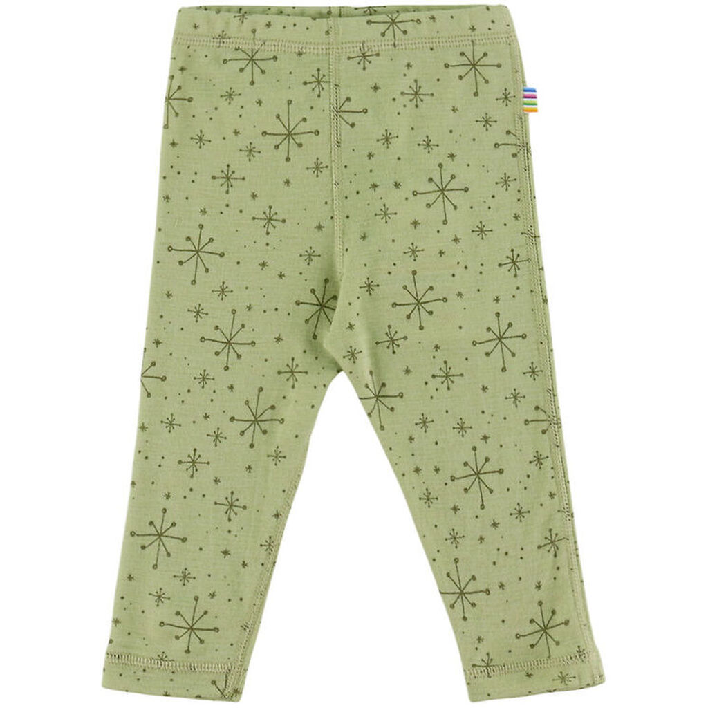 Joha Leggings - Uld - Lys Olive m. Stjerner