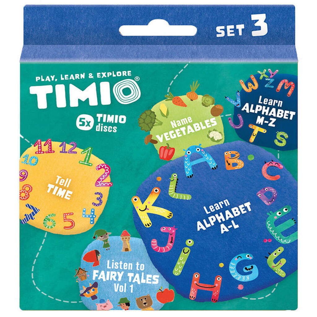 TIMIO Disksæt 3 - Eventyr, Alfabetet, Grøntsager og Tiden
