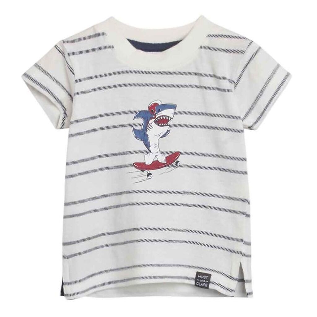 Hust and Claire T-shirt - Andy - Hvid m. Striber