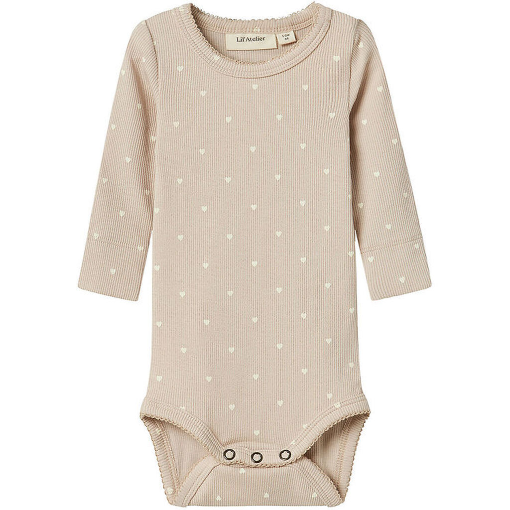 Lil' Atelier Body l/æ - Rib - NbfGago - Gray Morn/HEART