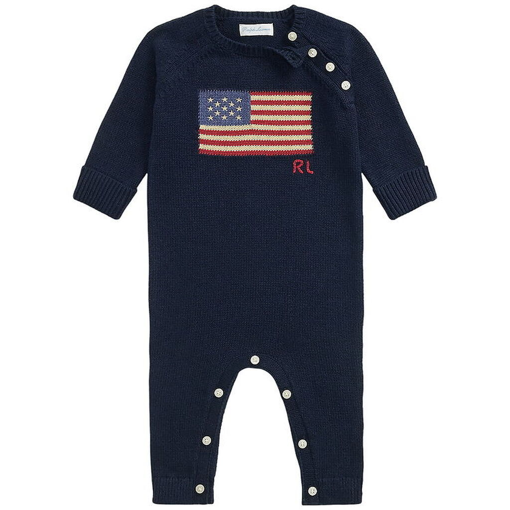Polo Ralph Lauren Heldragt - Strik - Hunter Navy m. Flag