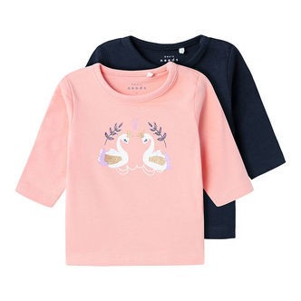 Name It Bluse - NbfVubie - 2-pak - Murex Shell m. Glitter