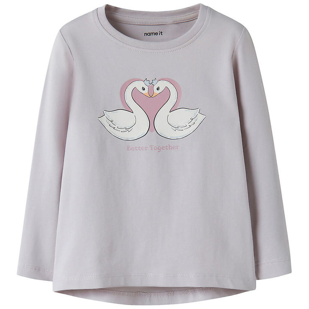 Name It Bluse - NmfVix - Lilac Marble/Swan Heart