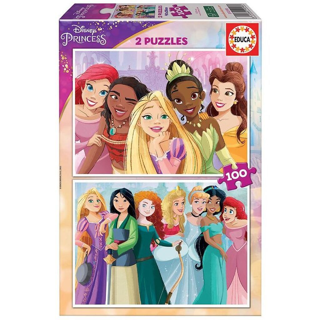 Educa Puslespil - 2 x 100 Brikker - Disney Princess