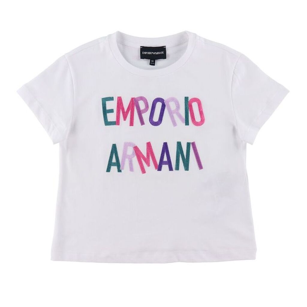 Emporio Armani T-shirt - Hvid m. Broderi