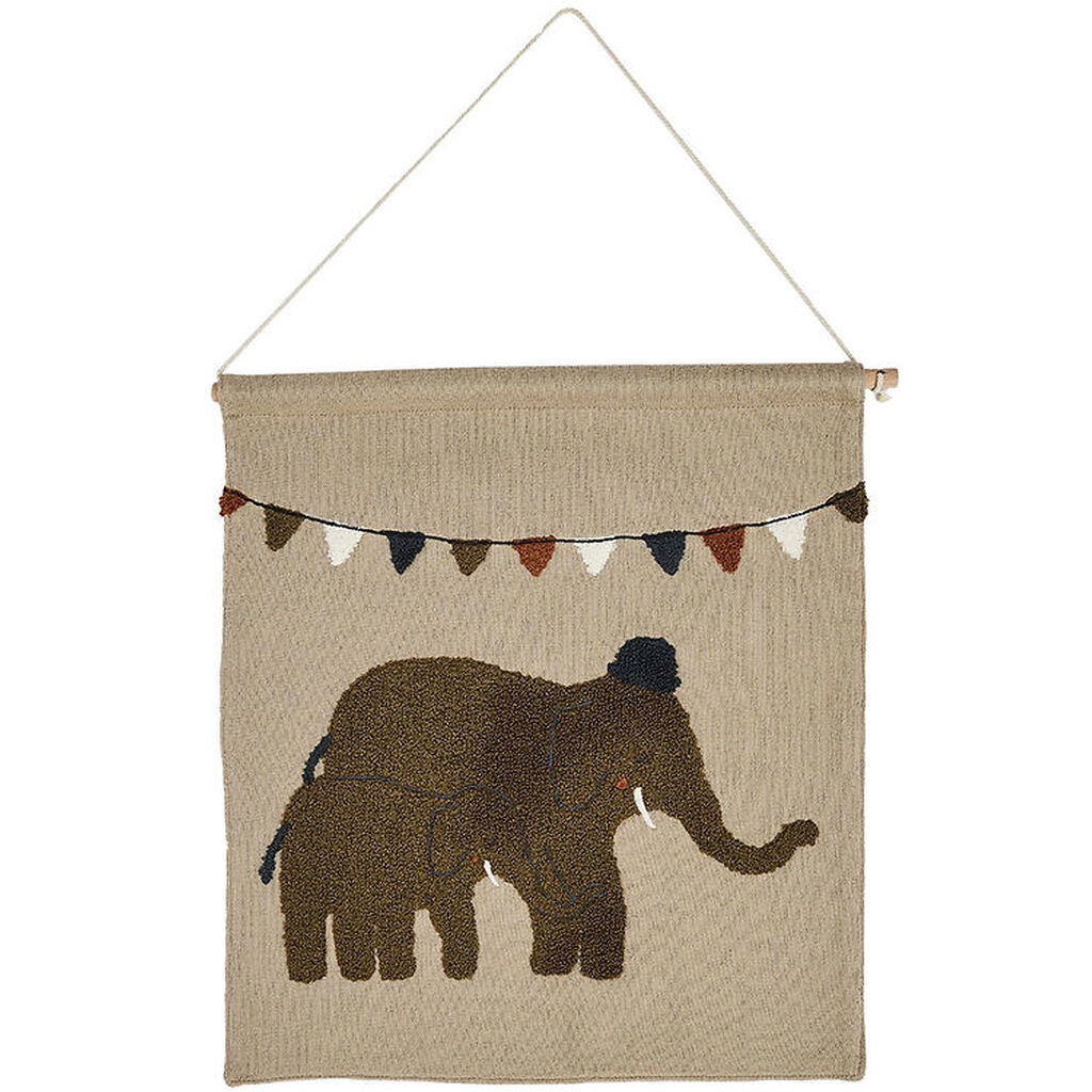 Smallstuff Vægdekoration - 37x33 cm - Elephants celebration