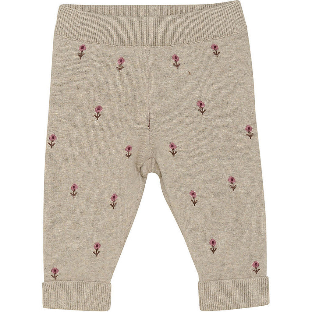 Minymo Bukser - Strik - Brown Melange