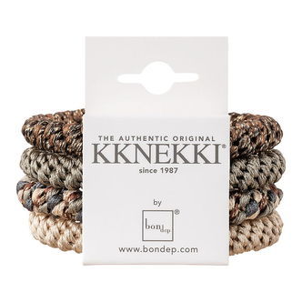 Kknekki Hårelastikker - 4-pak - Brun/Beige
