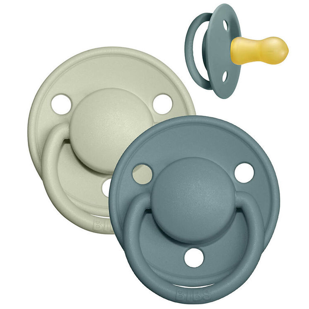 BIBS De Lux Sutter - Str. 2 - 2-pak - Rund - Island Sea/Sage