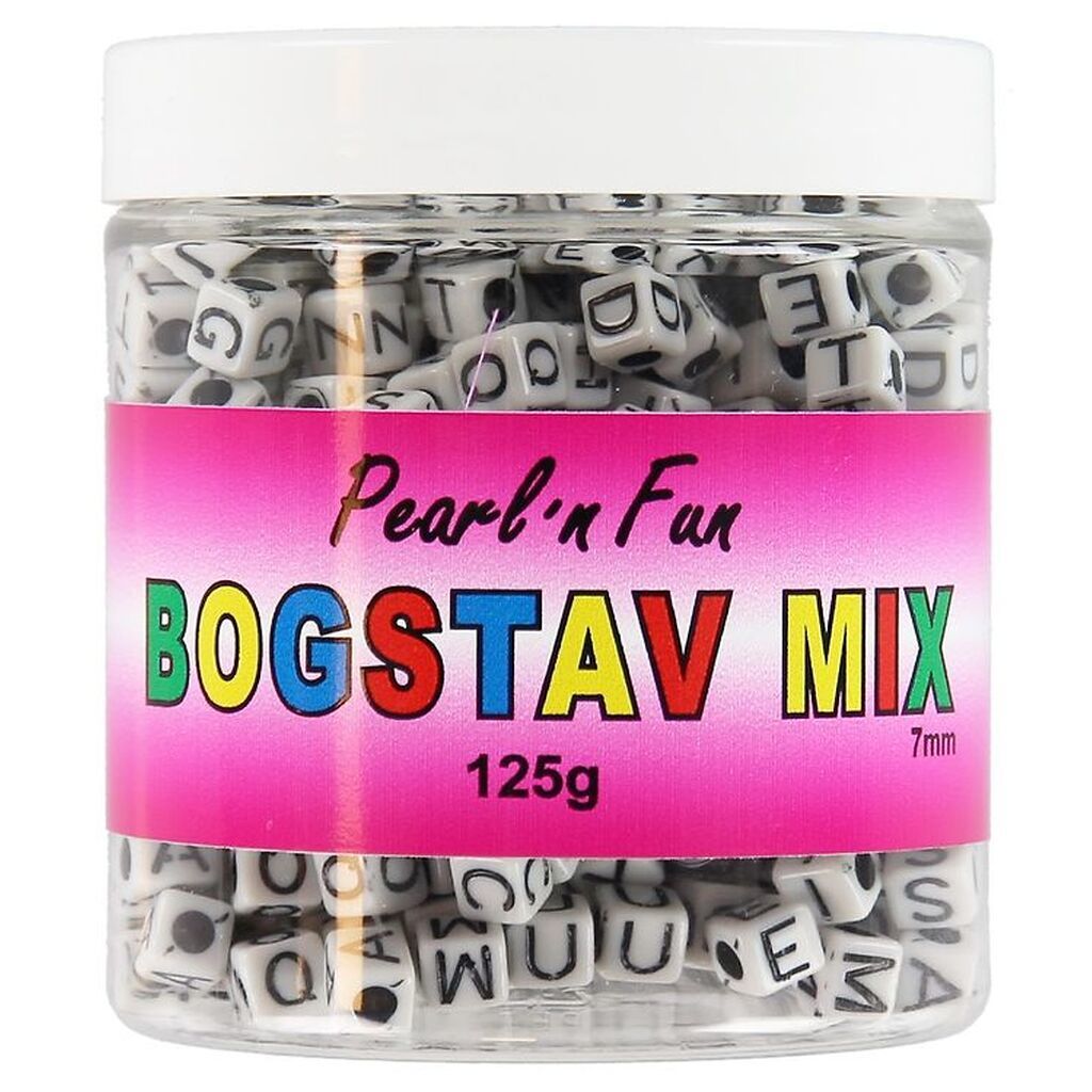 Pearl'n Fun Perler - Bogstaver - 125 gram - Sort/Hvid
