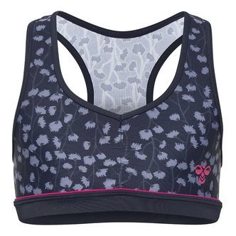 Hummel Bikini top - HMLCatalina - UV50+ - Navy m. Blomster