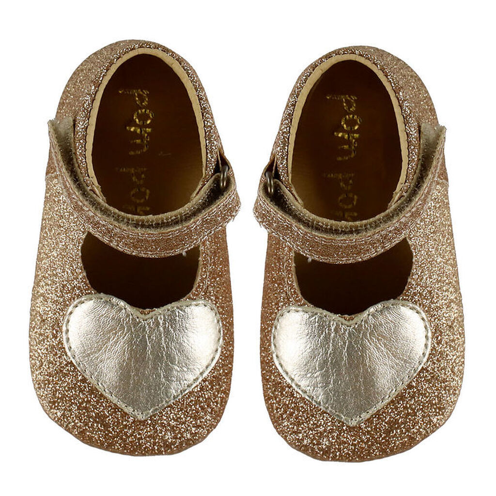 Pom Pom Ballerina Hjemmesko - Beginners Heart - Gold Glitter