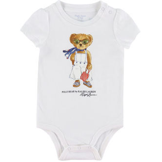 Polo Ralph Lauren Body k/æ - Hvid m. Bamse