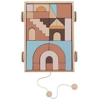 OYOY Trækvogn - Rainbow m. Klodser - Natur