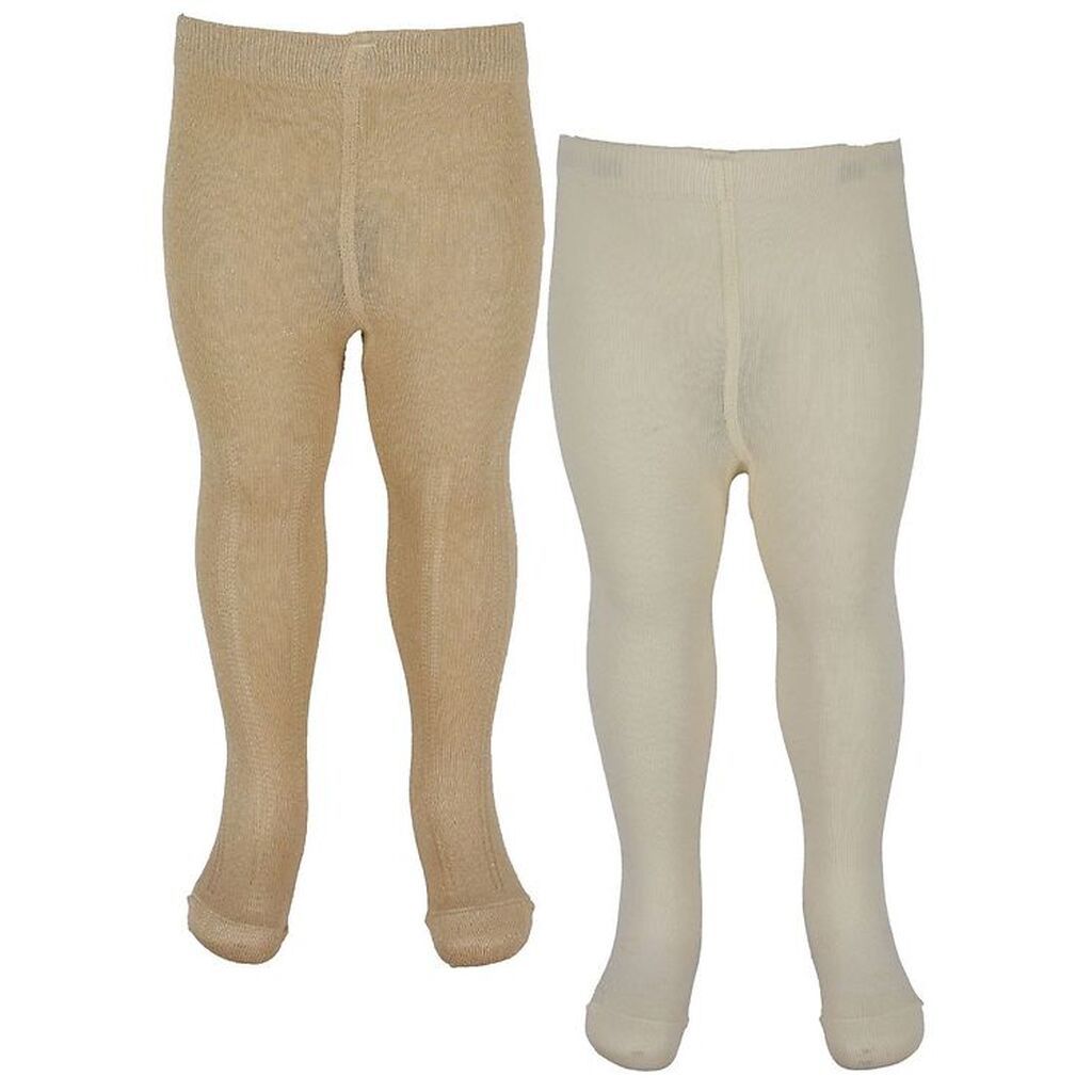 Minymo Strømpebukser - 2-Pak - Pale Gold