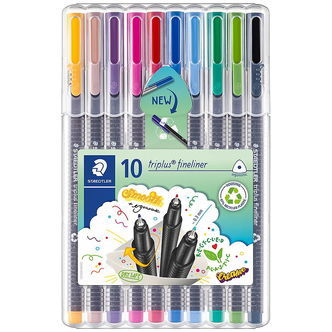 Staedtler Tuscher - 10 stk - Triplus Fineliner - 0,3 mm