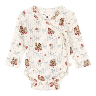 Konges Sløjd Body l/æ - Rib - Minnie - Puppy m. Hulmønster