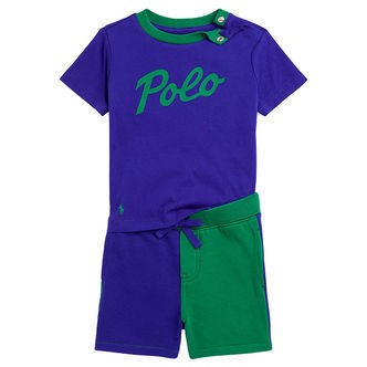 Polo Ralph Lauren T-shirt/Sweatshorts - Classics - Blå/Grøn