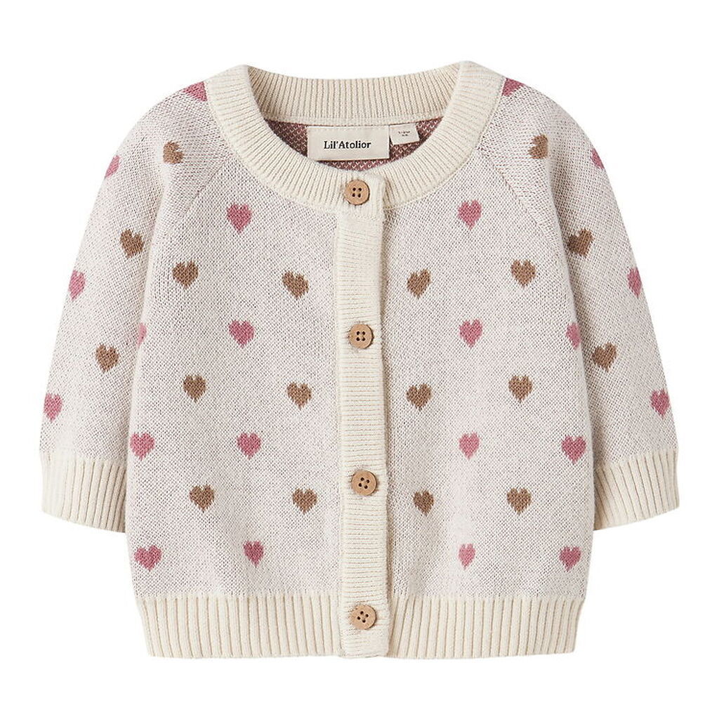 Lil Atelier Cardigan - Strik - NbfSaran - Turtledove/Sepia Tint