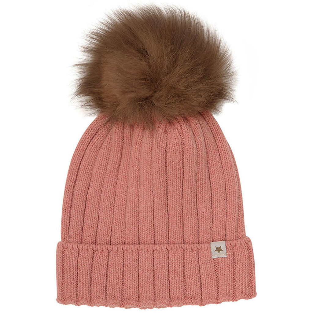 Huttelihut Hue - Uld - Burlwood m. pelskvast