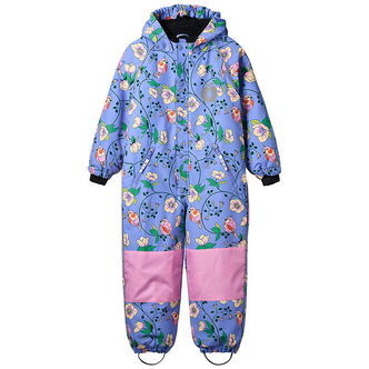 Småfolk Flyverdragt - Purple Delight m. Fugle/Blomster