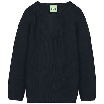 FUB Bluse - Rib - Strik - Uld - Dark Navy