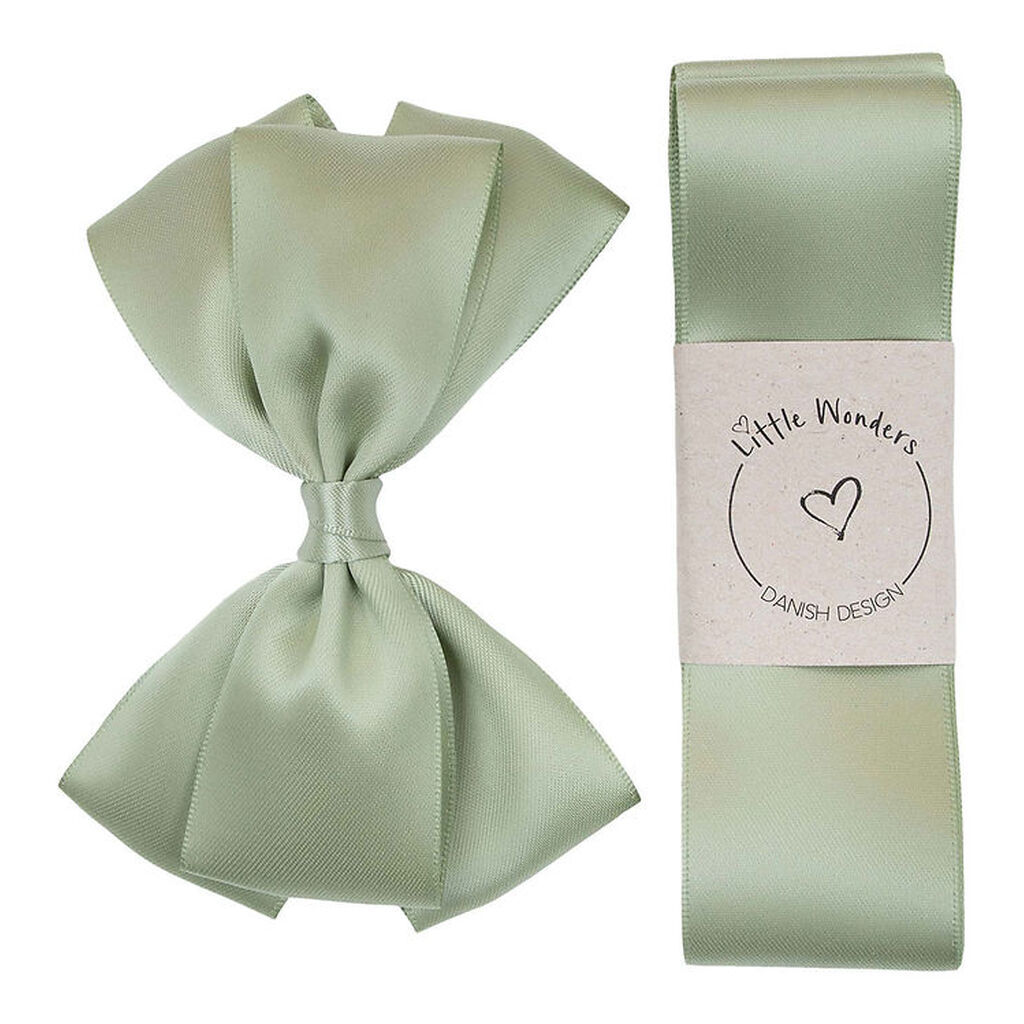 Little Wonders Dåbsbånd m. Sløjfe - Støvet Grøn