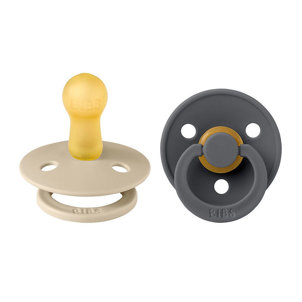 BIBS Colour Sutter - 2-pak - Str. 2 - Rund - Vanilla/Iron