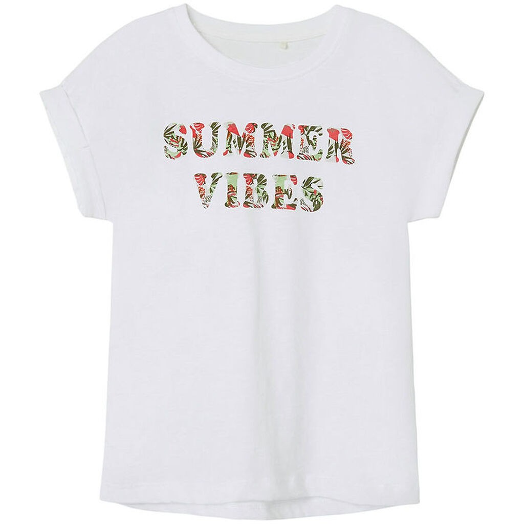 Name It T-shirt - NkfFamma - Noos - Bright White/Dark Sap Jungle