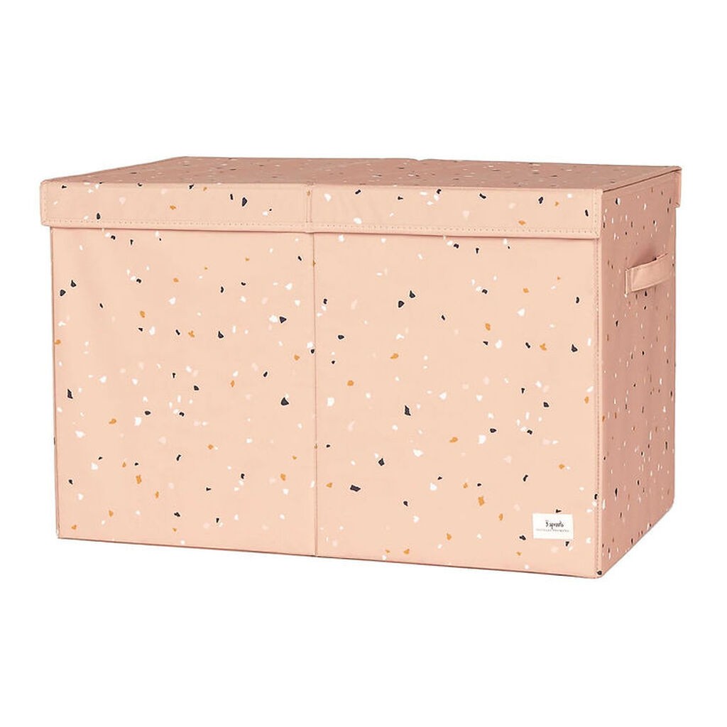 3 Sprouts Opbevaringskasse m. Låg - 63x38x39 cm - Terrazzo/Clay