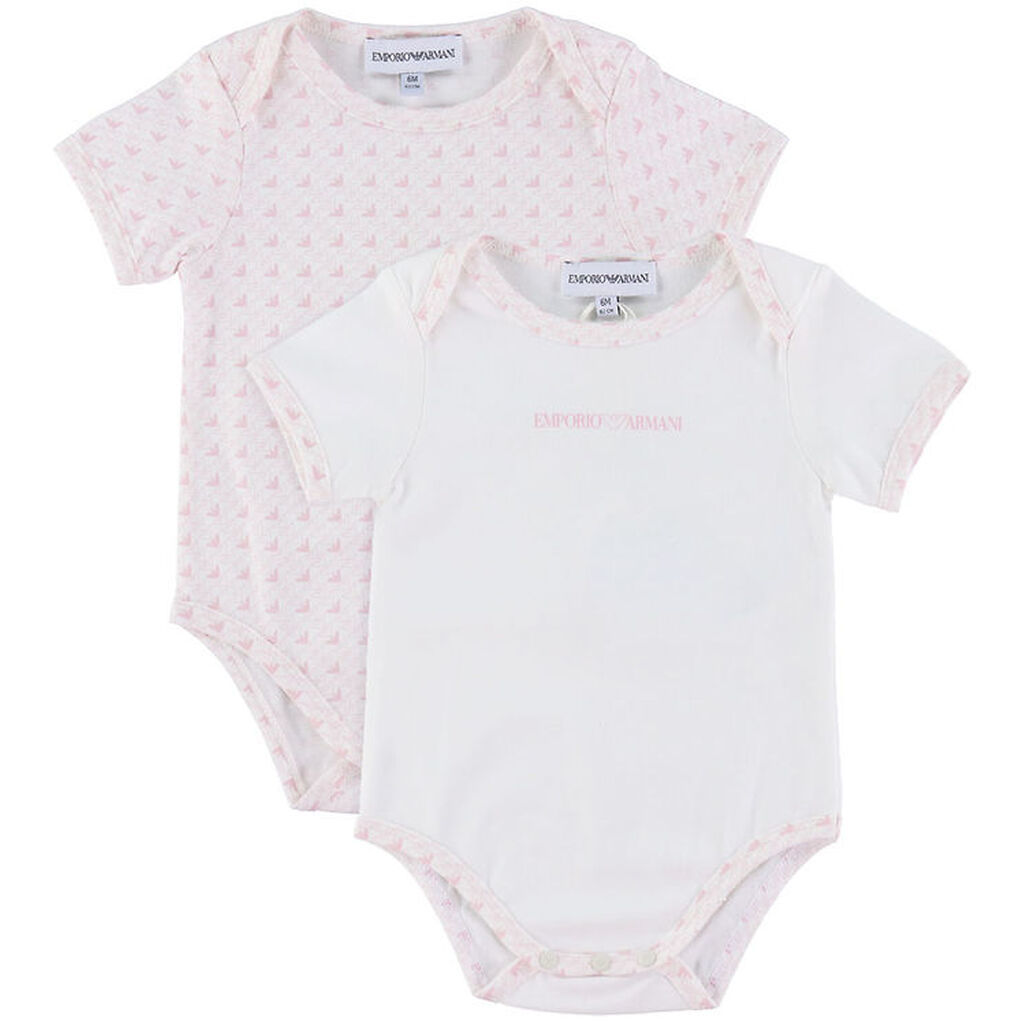 Emporio Armani Body k/æ - 2-pak - Hvid/Rosa m. Logoer