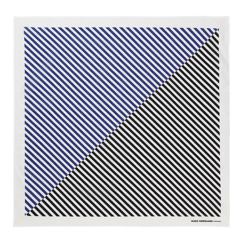 Mads Nørgaard Tørklæde - 55x55cm - Bluing/Jet Black Stribet